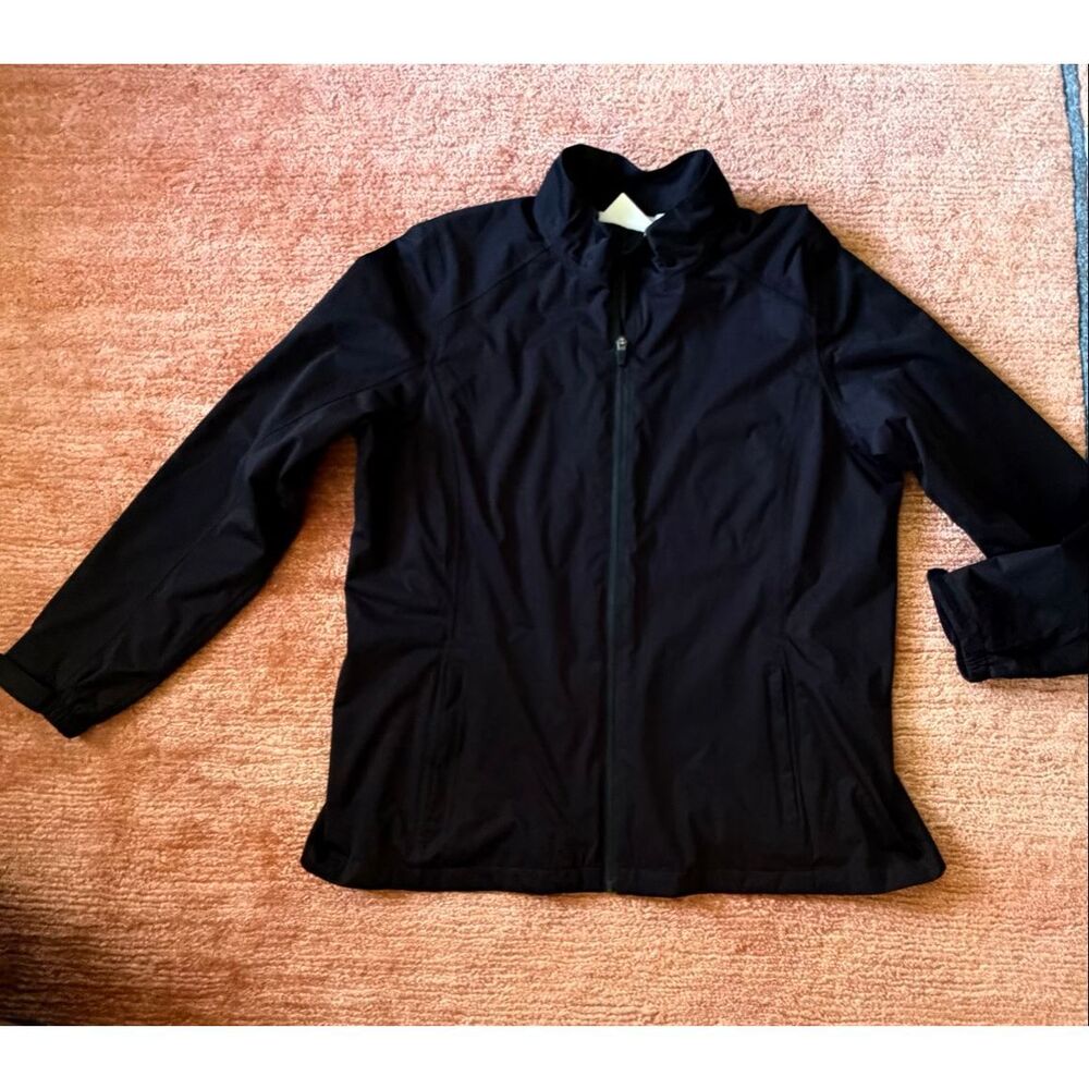 Lady Hagen Black Rain Jacket XXL Lightweight Zip Up Velcro Sleeves